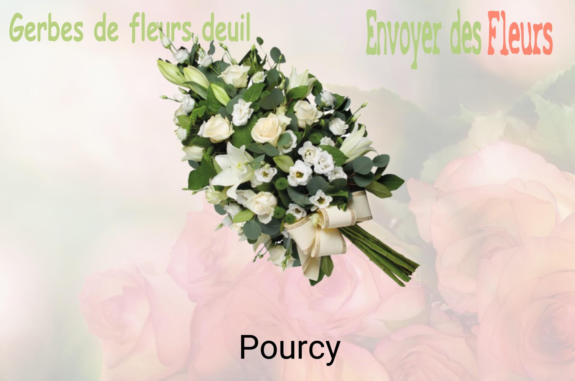 Gerbe de fleurs de deuil livrée à Pourcy